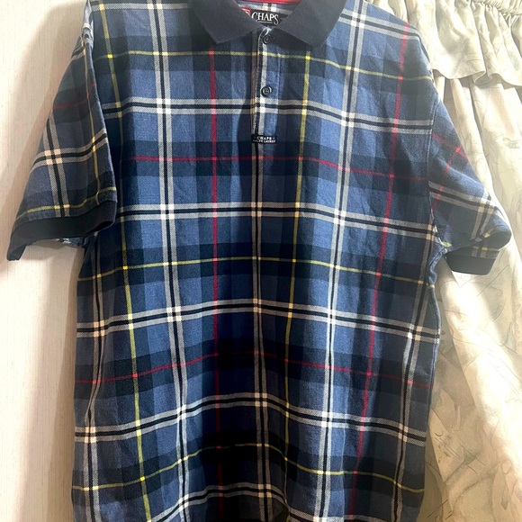 Vintage Chaps Ralph Lauren Polo Shirt Logo Green Plaid Short Sleeve - Picture 1 of 7
